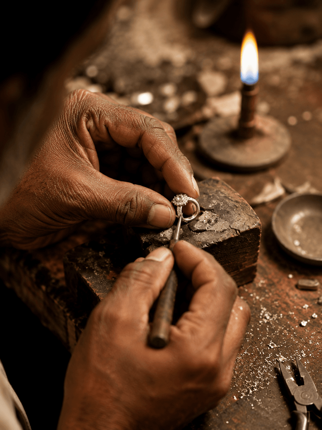 Artisan crafting jewellery