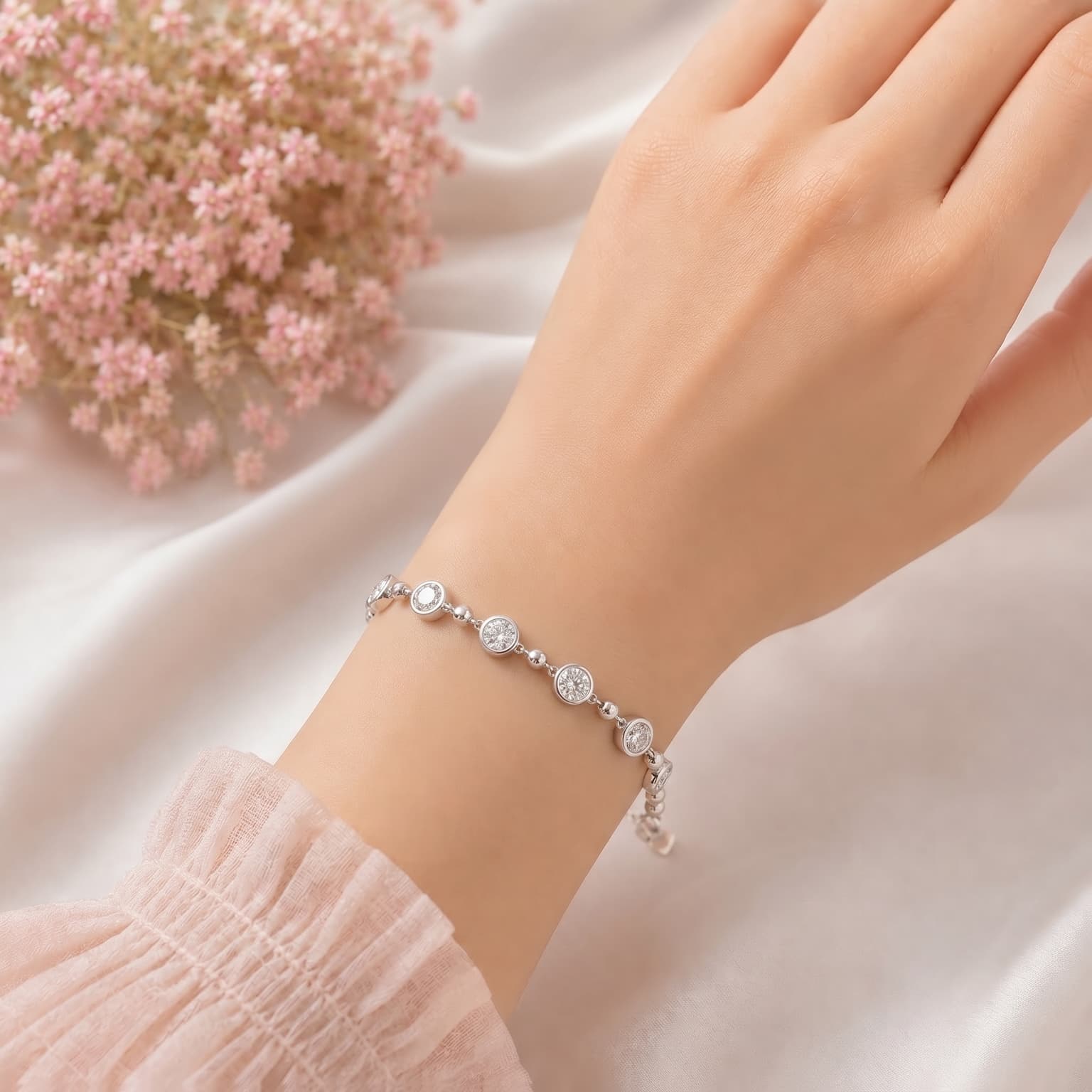 Bezel Dot & Bead Bracelet 4