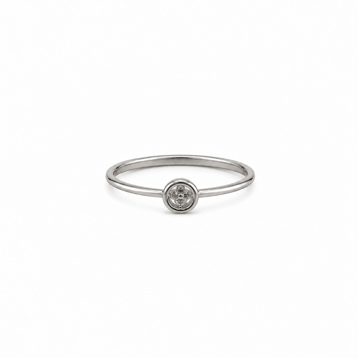 Bezel Dot Solitaire Ring