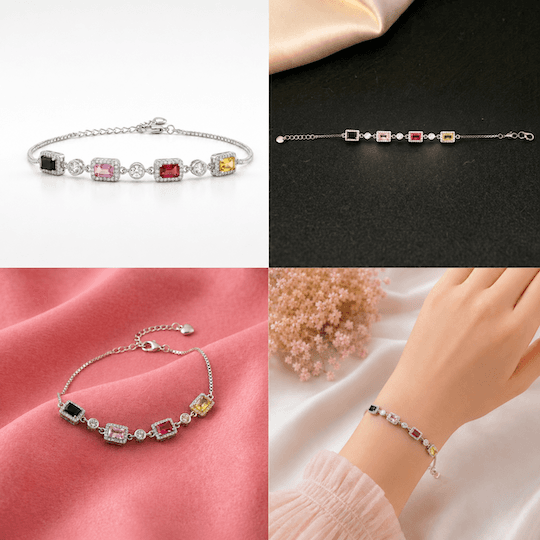 Emerald Cut Multi Stone Bracelet 5