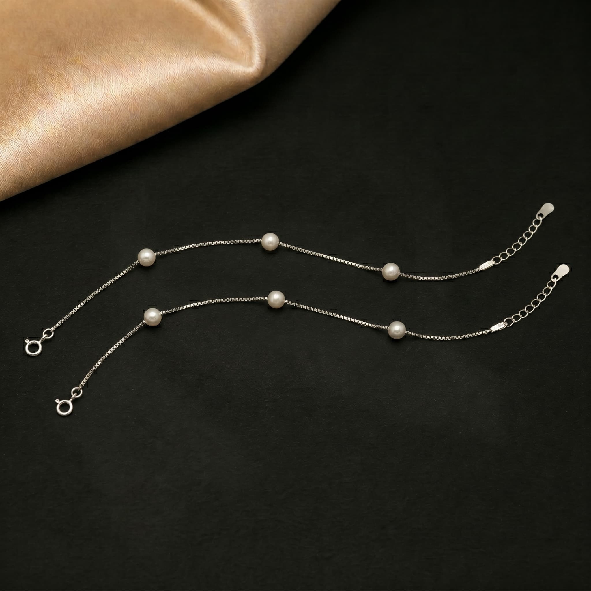 Floating Pearl Station Anklets 2