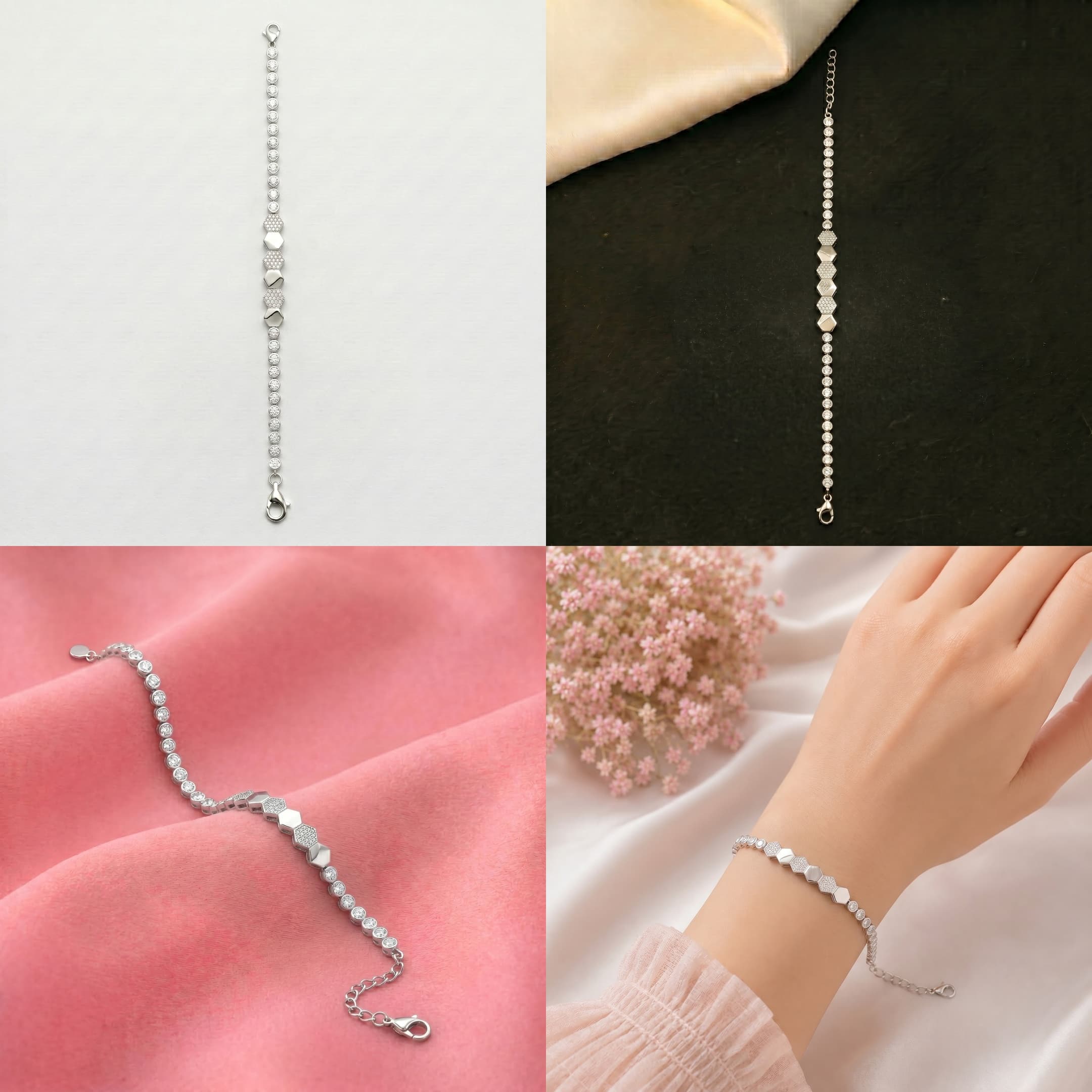 Hexagon Pave Bracelet 5