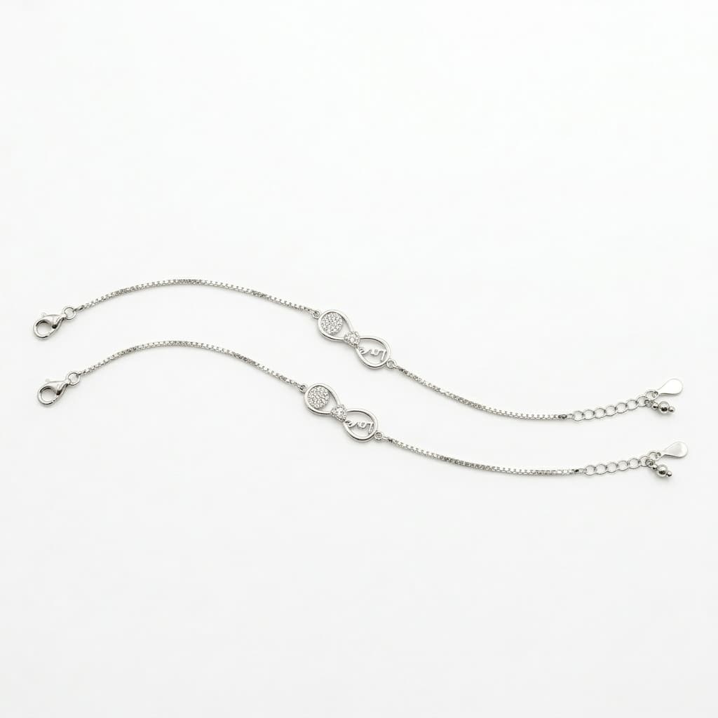 Infinity Love CZ Pave Anklets 1