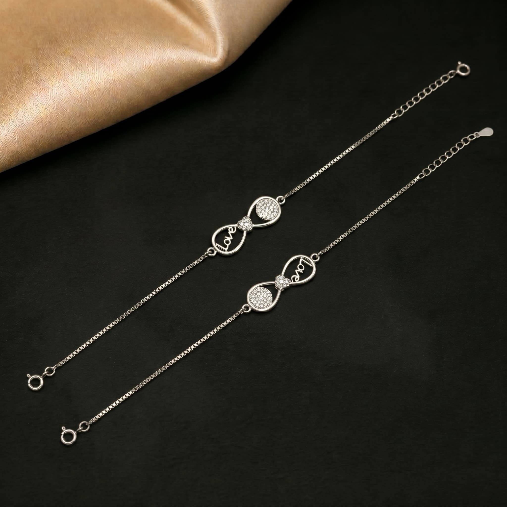 Infinity Love CZ Pave Anklets 2