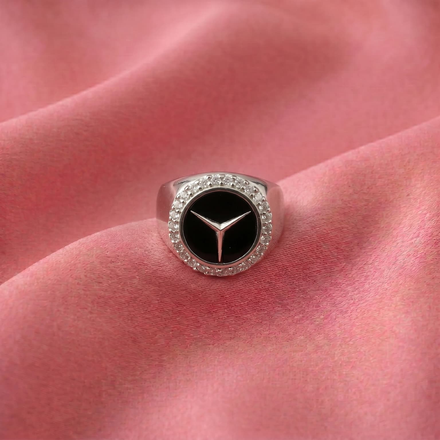 Men's Onyx Star Signet Ring 2