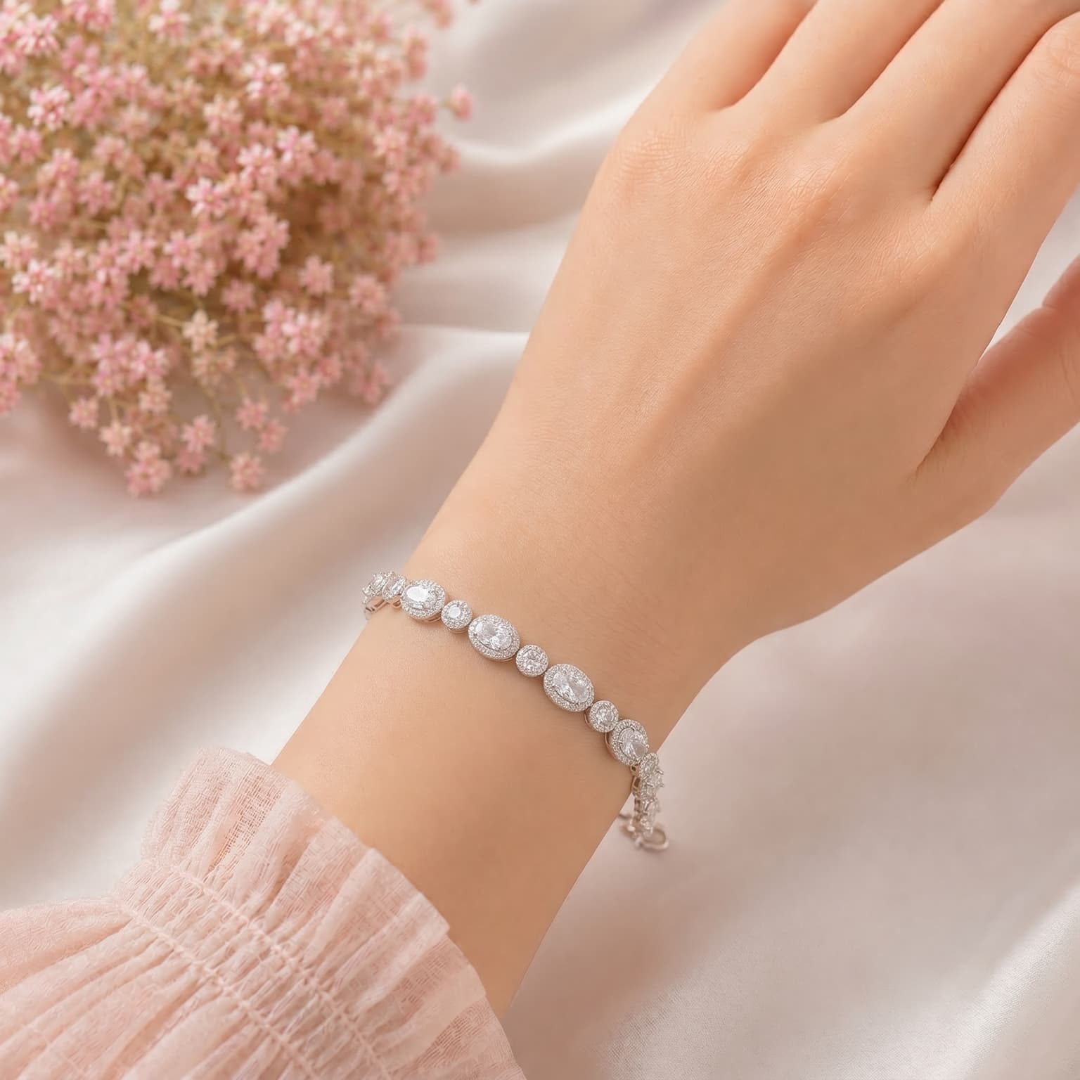 Oval & Cluster Bead Bracelet 4