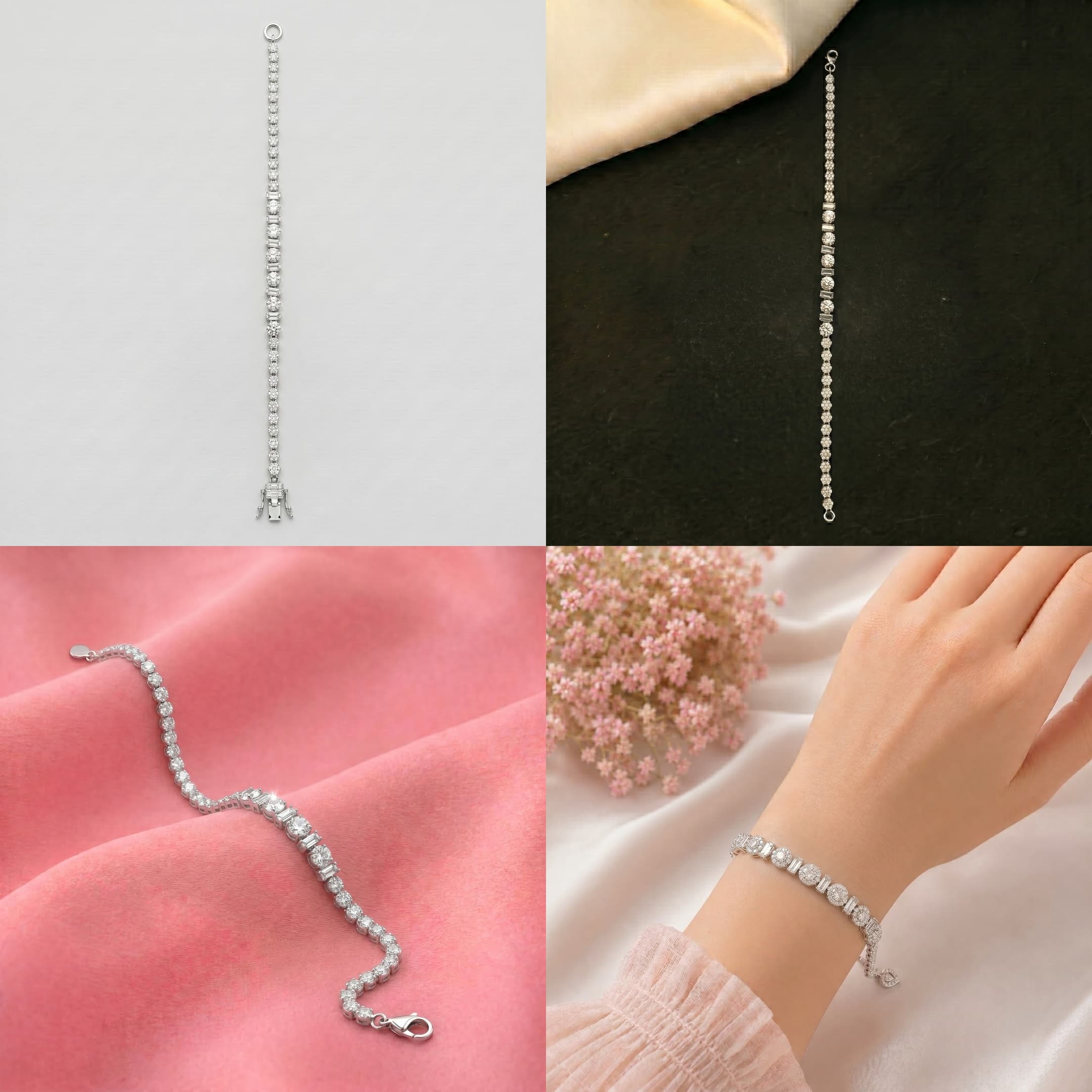 Round & Baguette Tennis Bracelet 5