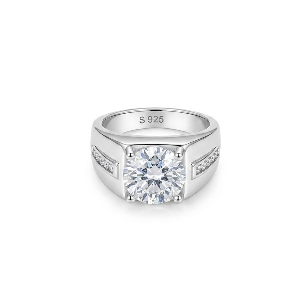 Round Solitaire Gents Ring 1