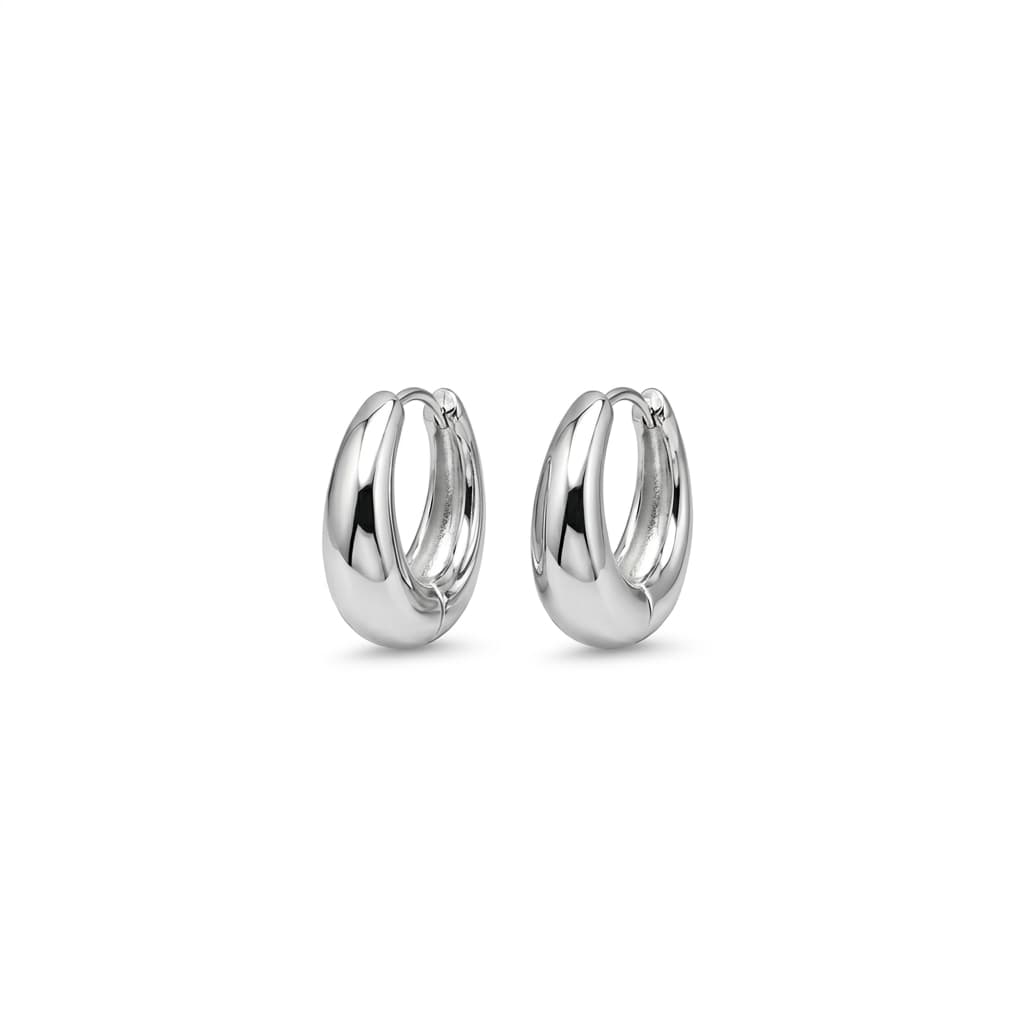 Polished Dome Chunky Hoop Earrings