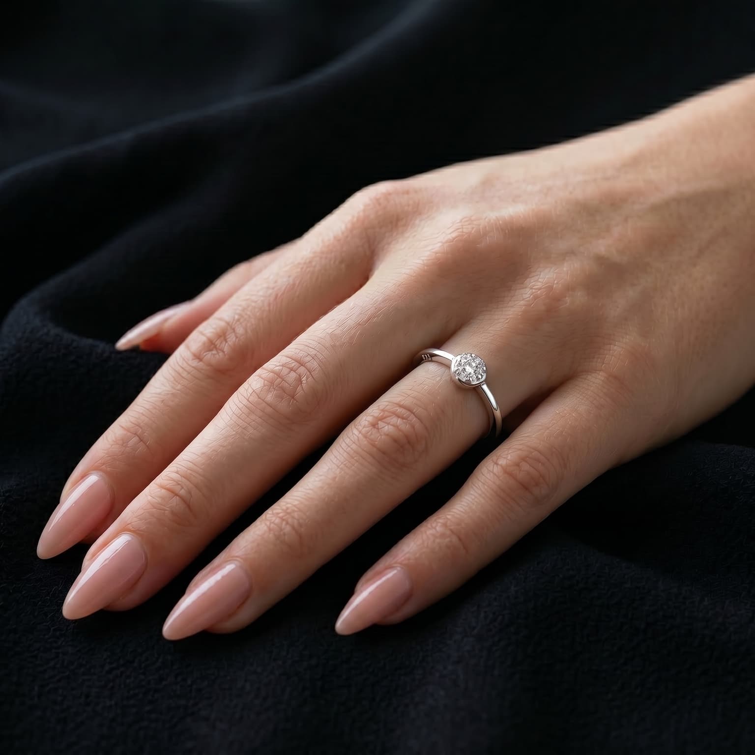 Petite Pave Dot Ring