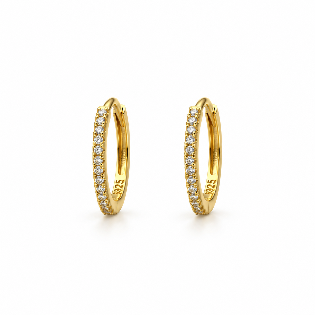 Classic Gold Plated Cubic Small Earrings