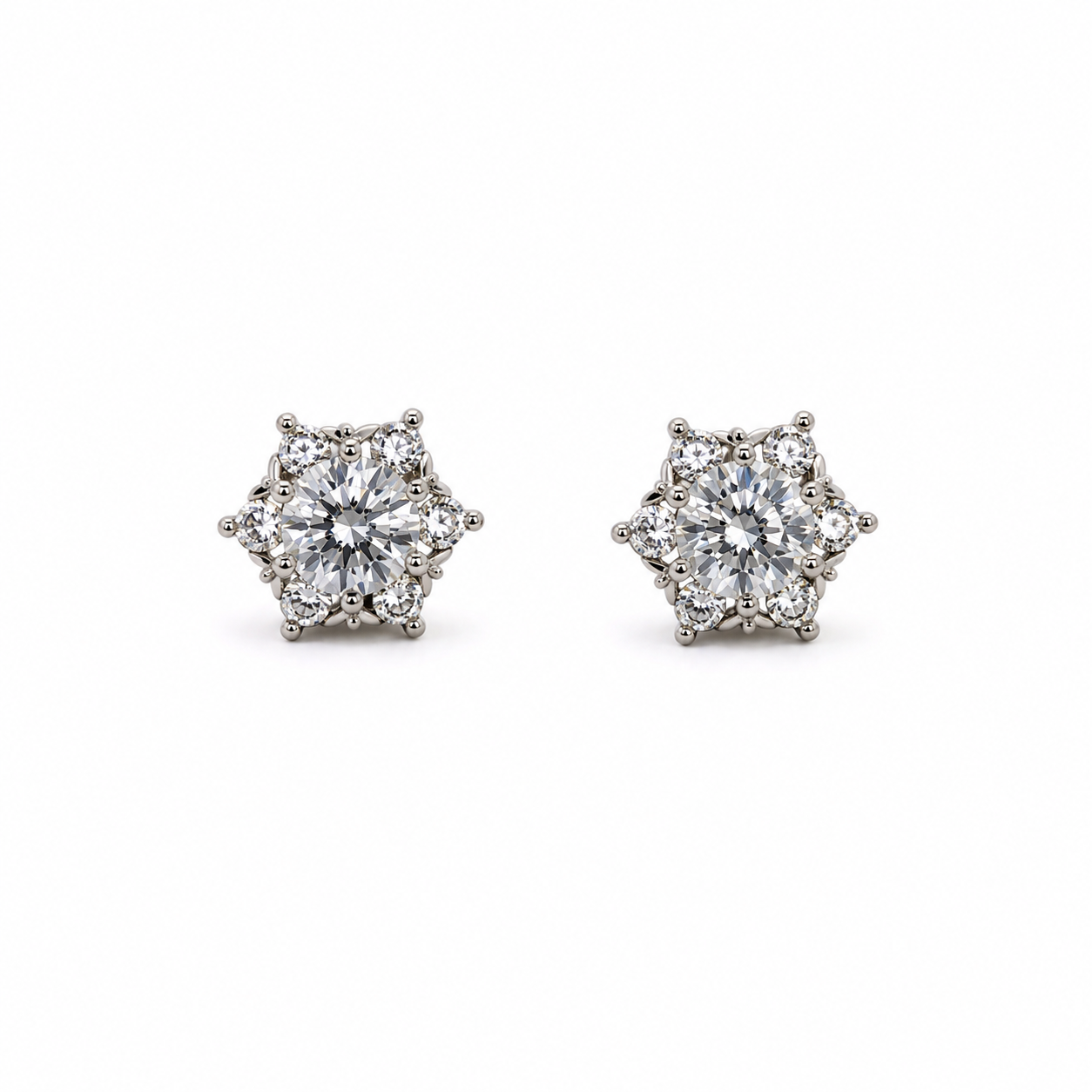 Hexagon Embedded pointer Earring