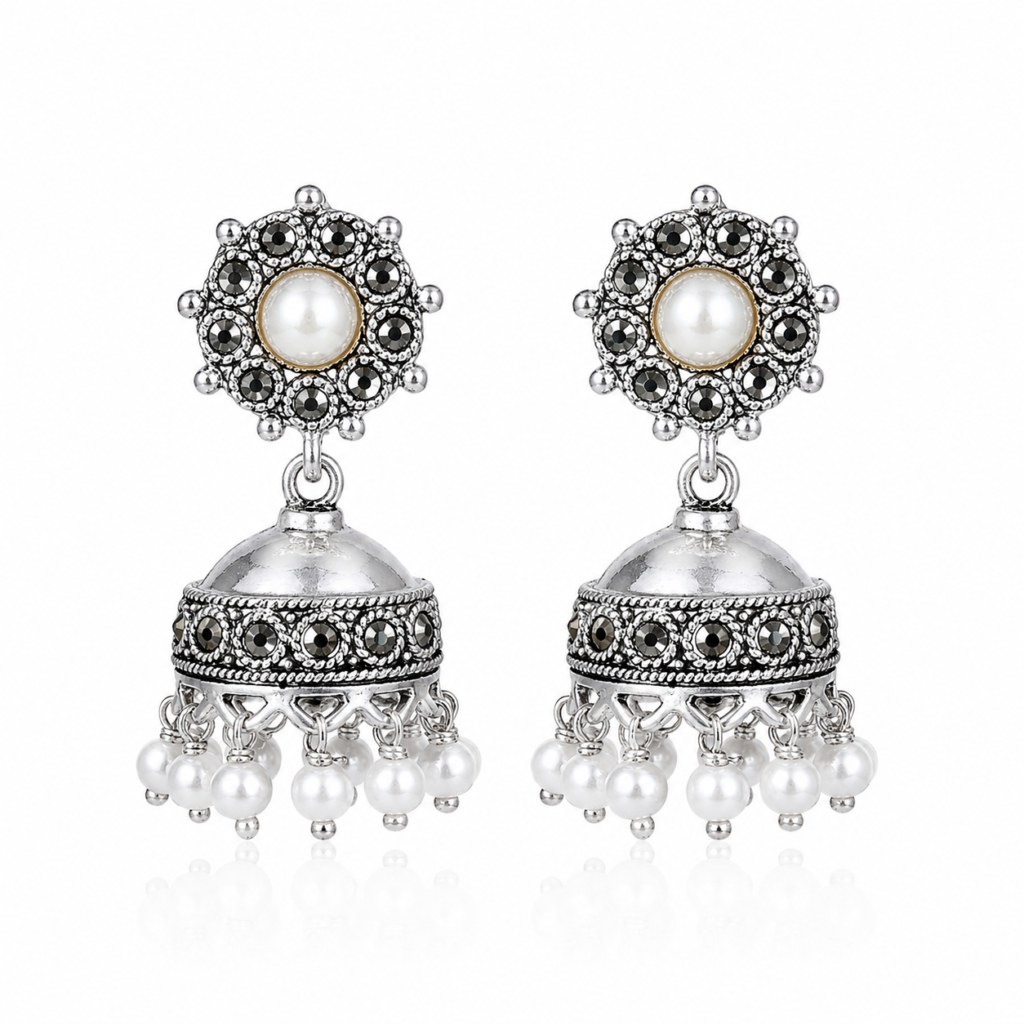 Pearl Marcasite Jhumki