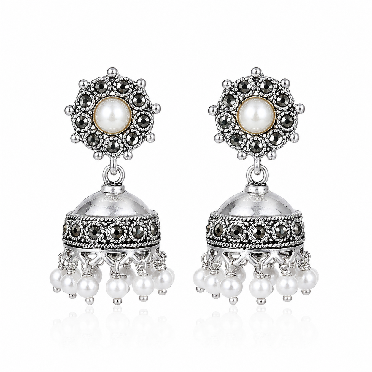 Pearl Marcasite Jhumki
