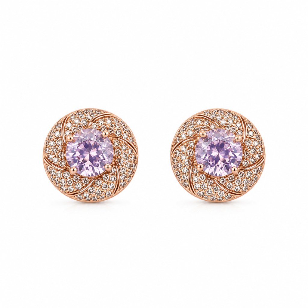 Pink Pointer Wheel Type Earring