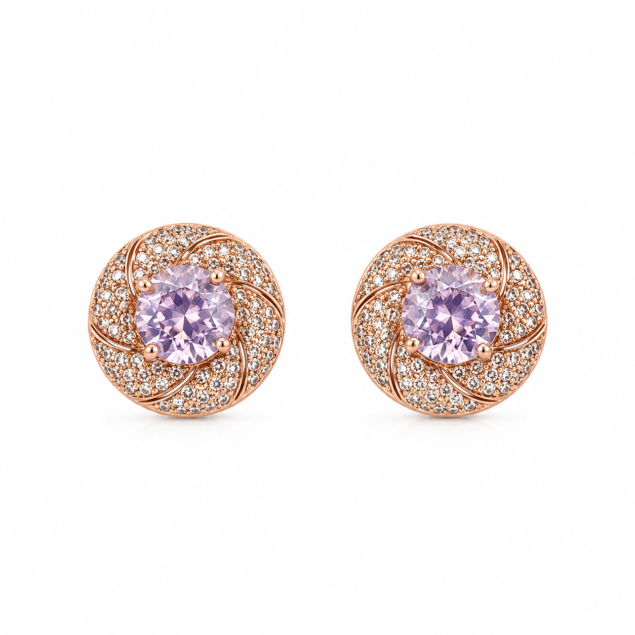 Pink Pointer Wheel Type Earring
