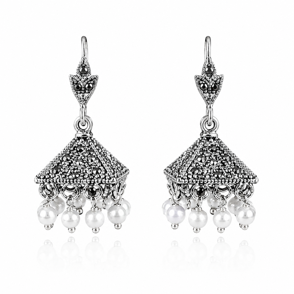 Pyramid shape jmarcasite jhumki