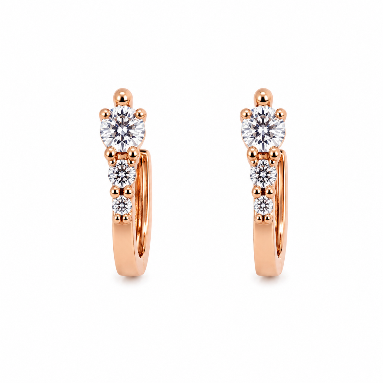 Three Stone Crystal Huggie Earring
