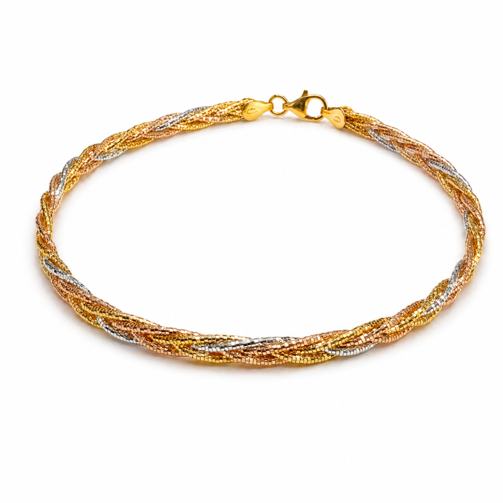 Trio-tone-twisted-mesh-anklet(single pcs)