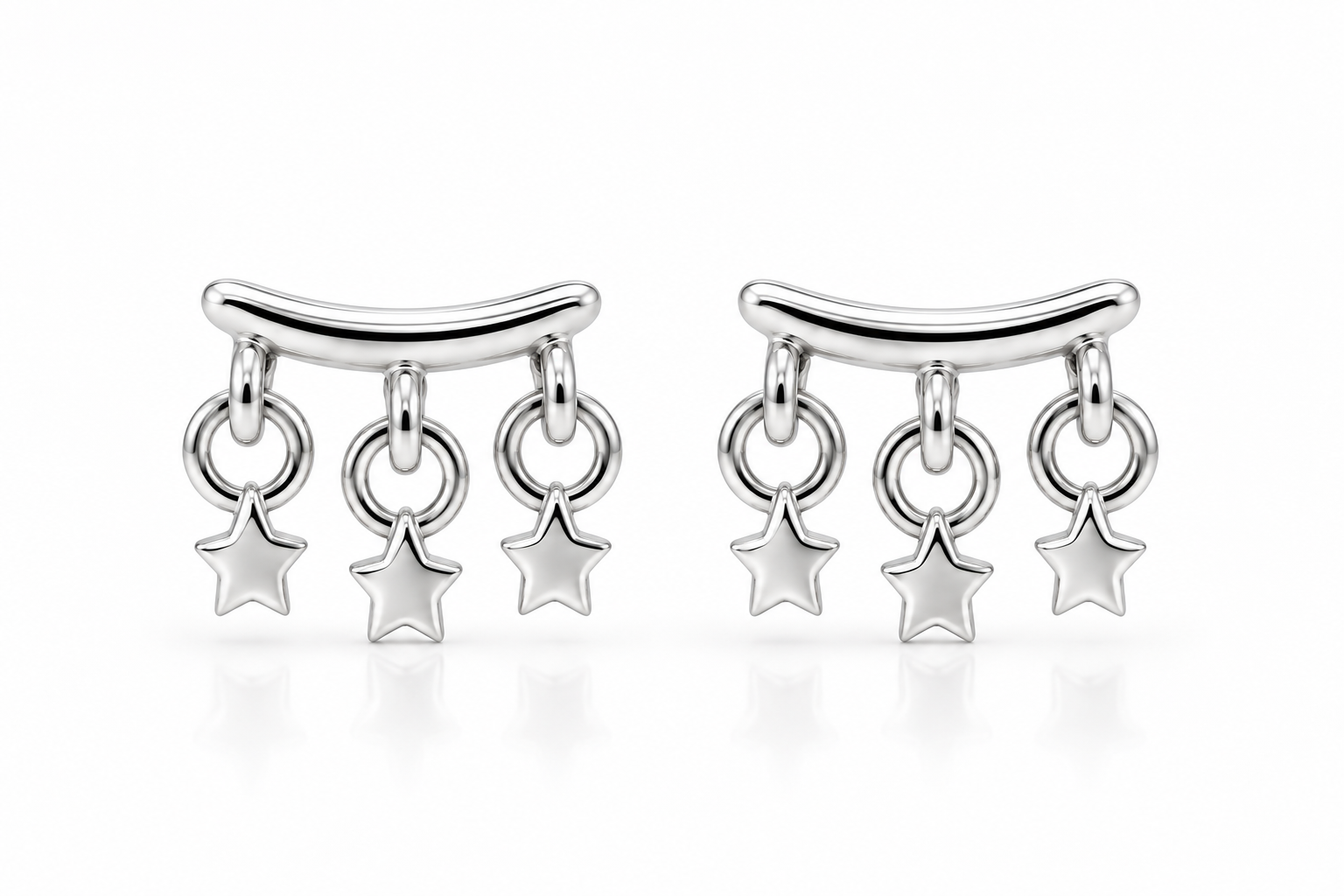 Triple Star Charm Earrings