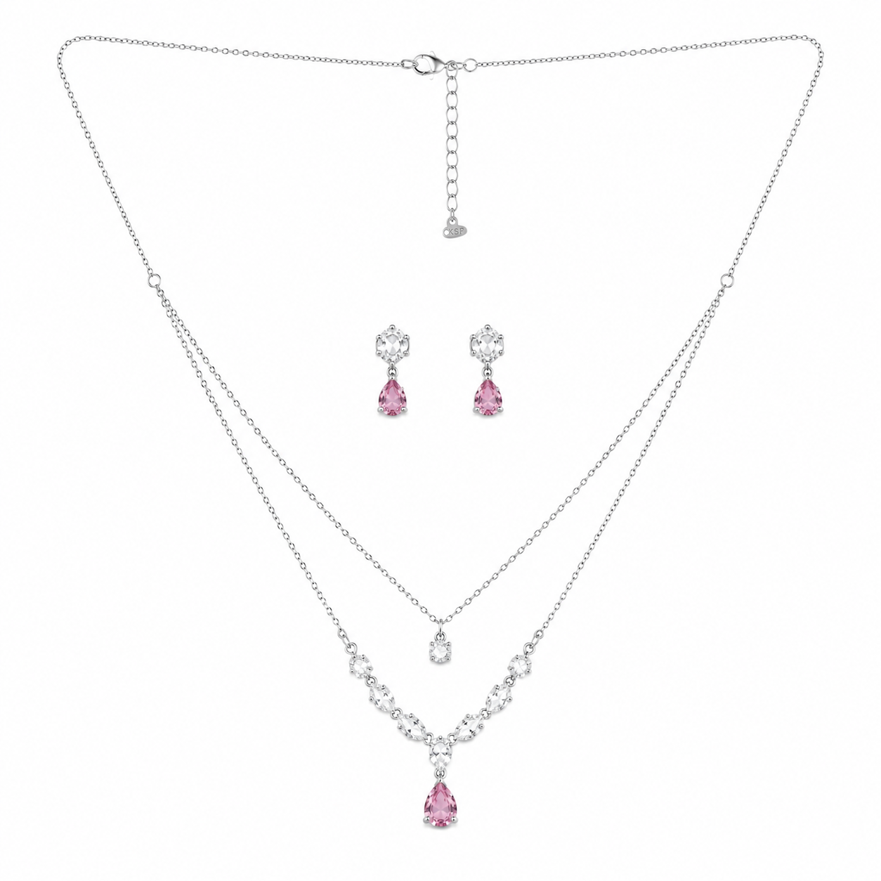 double-layer-pink-pendant-set