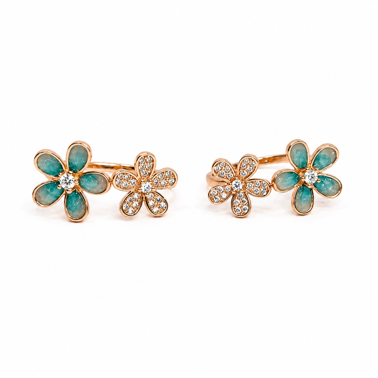 green-and-white-twin-flower-toe-ring