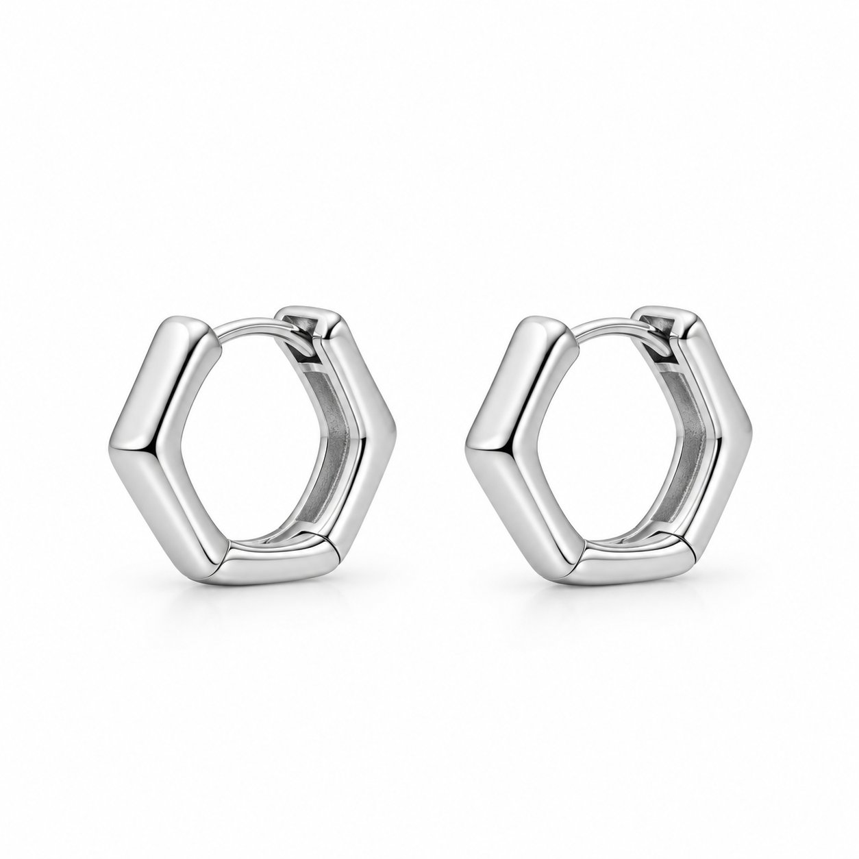 hexagon-huggie-earrings