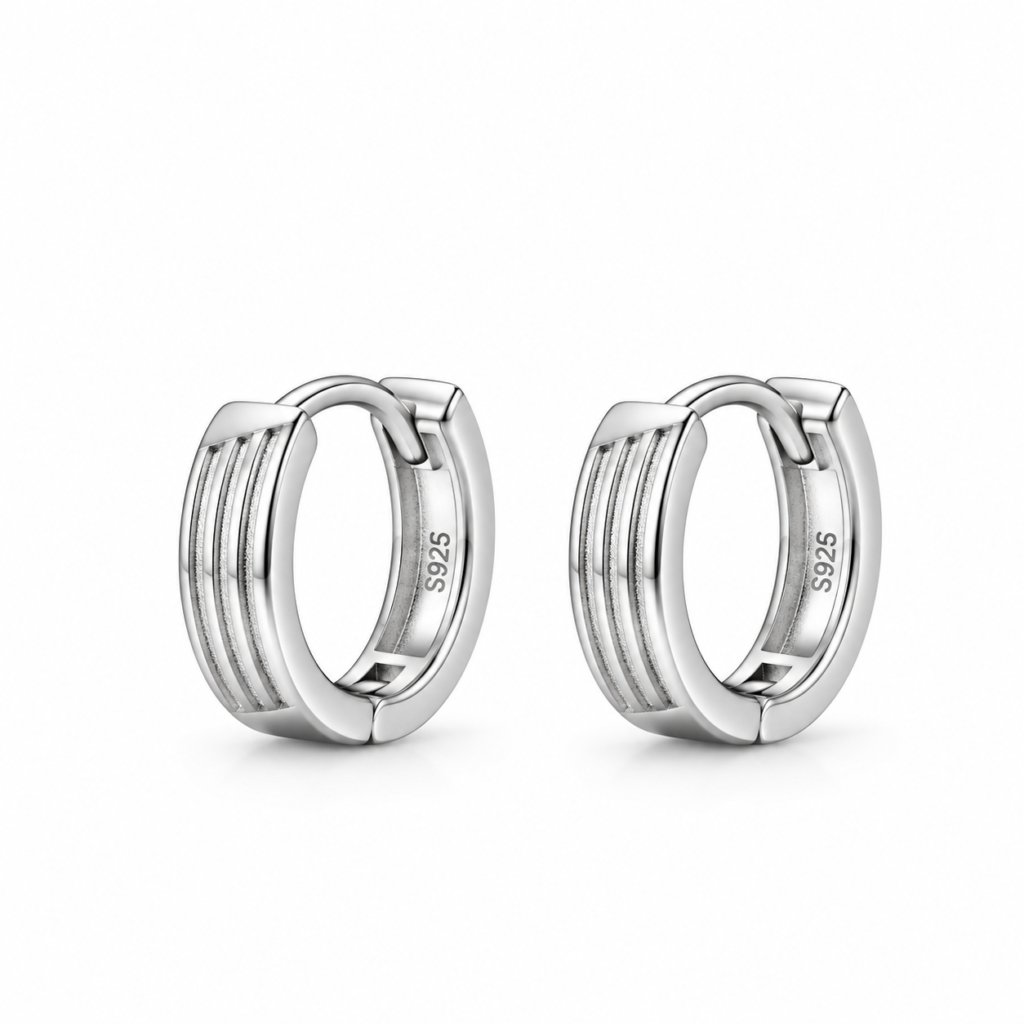 multi-groove-textured-huggie-earring