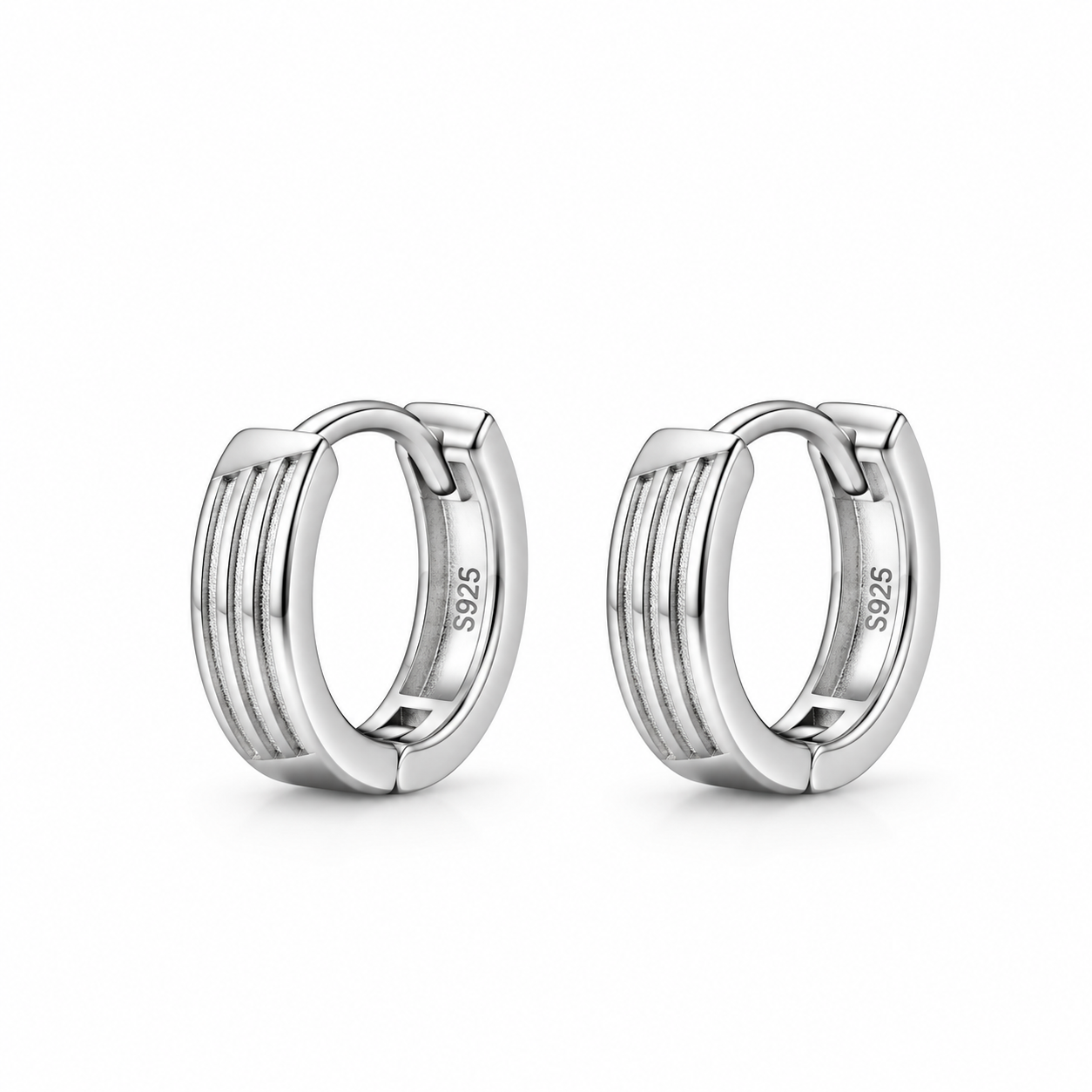 multi-groove-textured-huggie-earring
