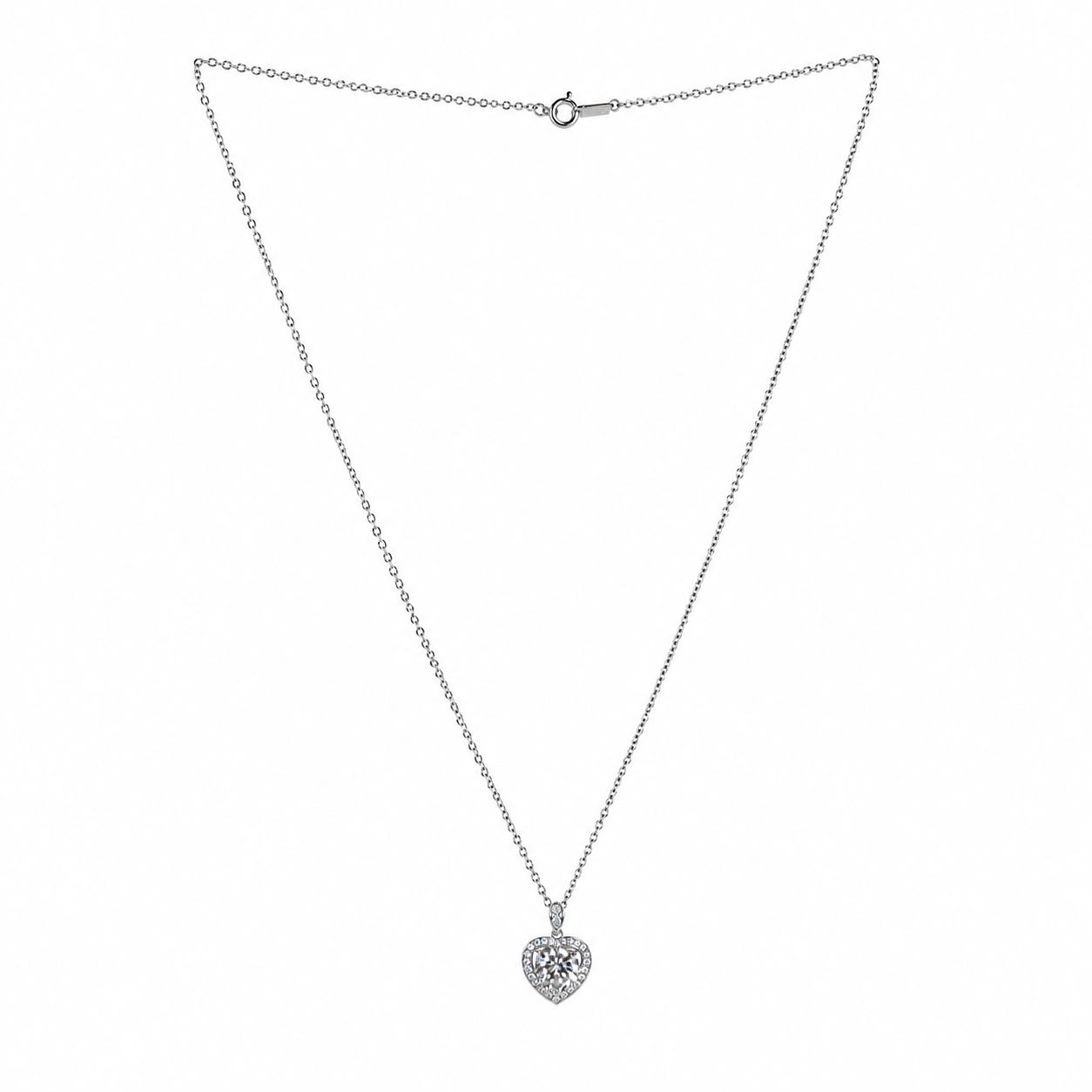 solitaire embedded Heart shape locket in chain