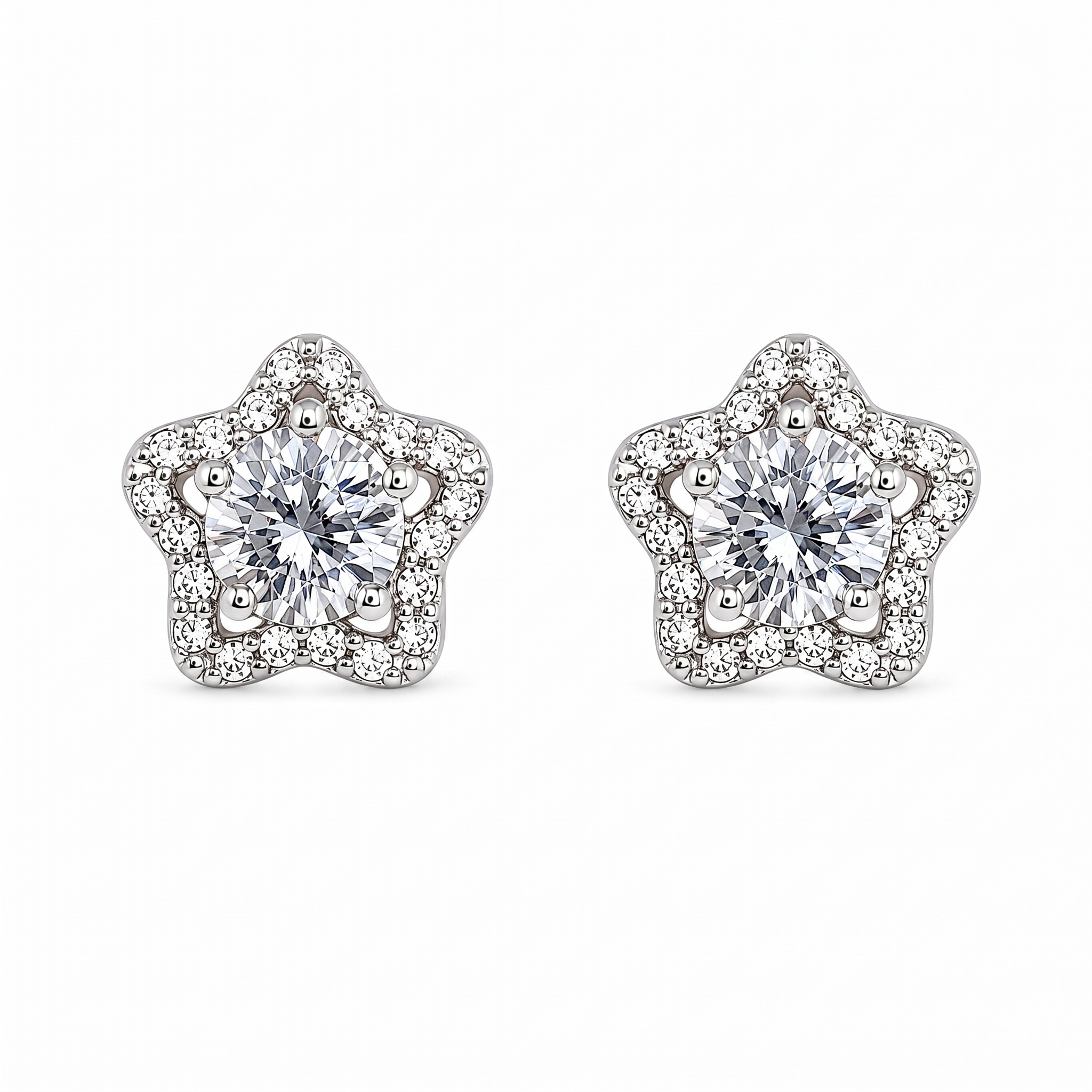 star embedded pointer earring