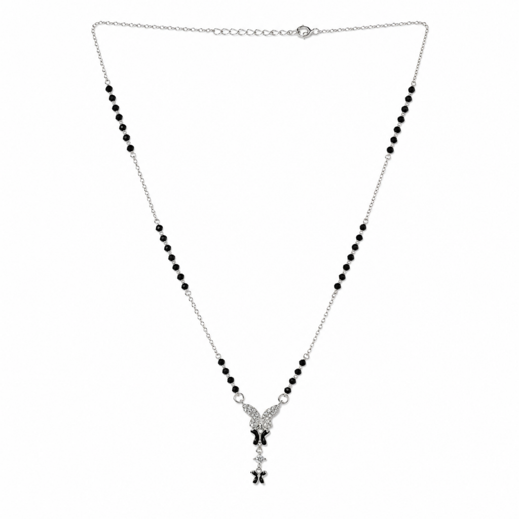 triple-butterfly-CZ-black-beads -mangalsutra