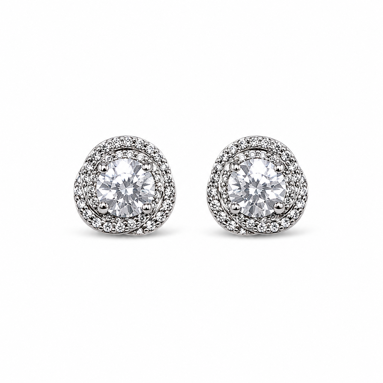 triple curve solitaire stud