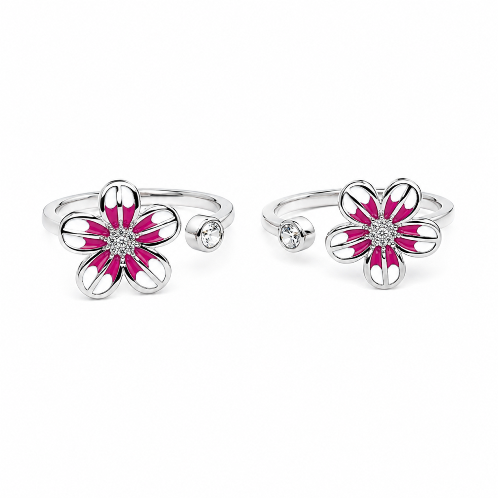 white-pink-flower-adjustable-toe-ring