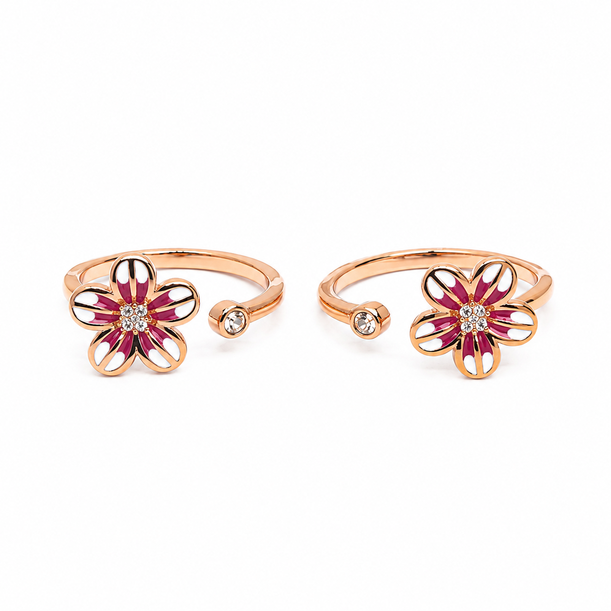 white-pink-flower-adjustable-toe-ring